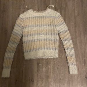 Fuzzy stripped sweater